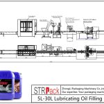 Linie automată de umplere cu ulei lubrifiant 5L-30L